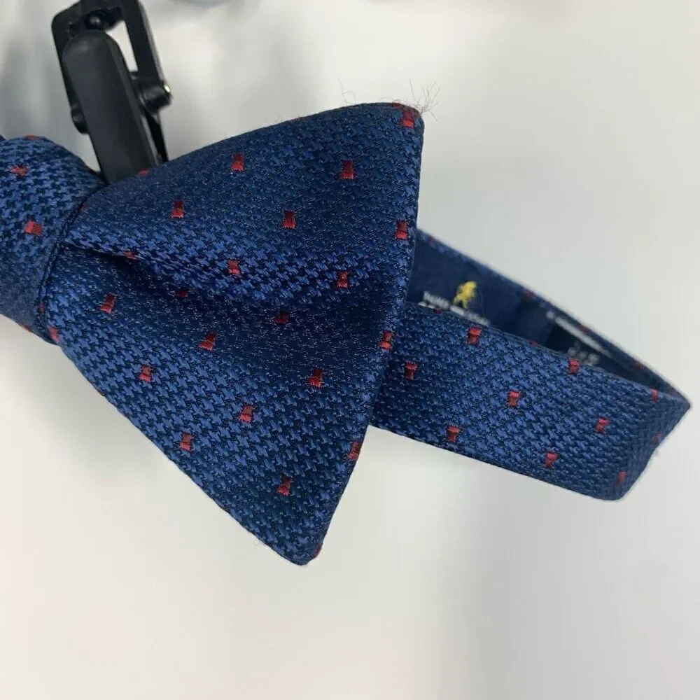 Stafford Navy blue red bow tie adjustable ￼